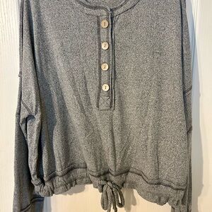 White Birch Gray Button-Up Sweatshirt